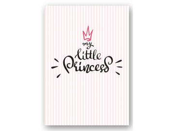 Wandbild "my little princess" stripes rosa